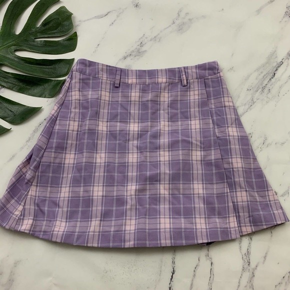 Hot Topic Dresses & Skirts - Hot Topic Plaid Mini Skirt Size S Purple Pink Pleated Retro Clueless Short